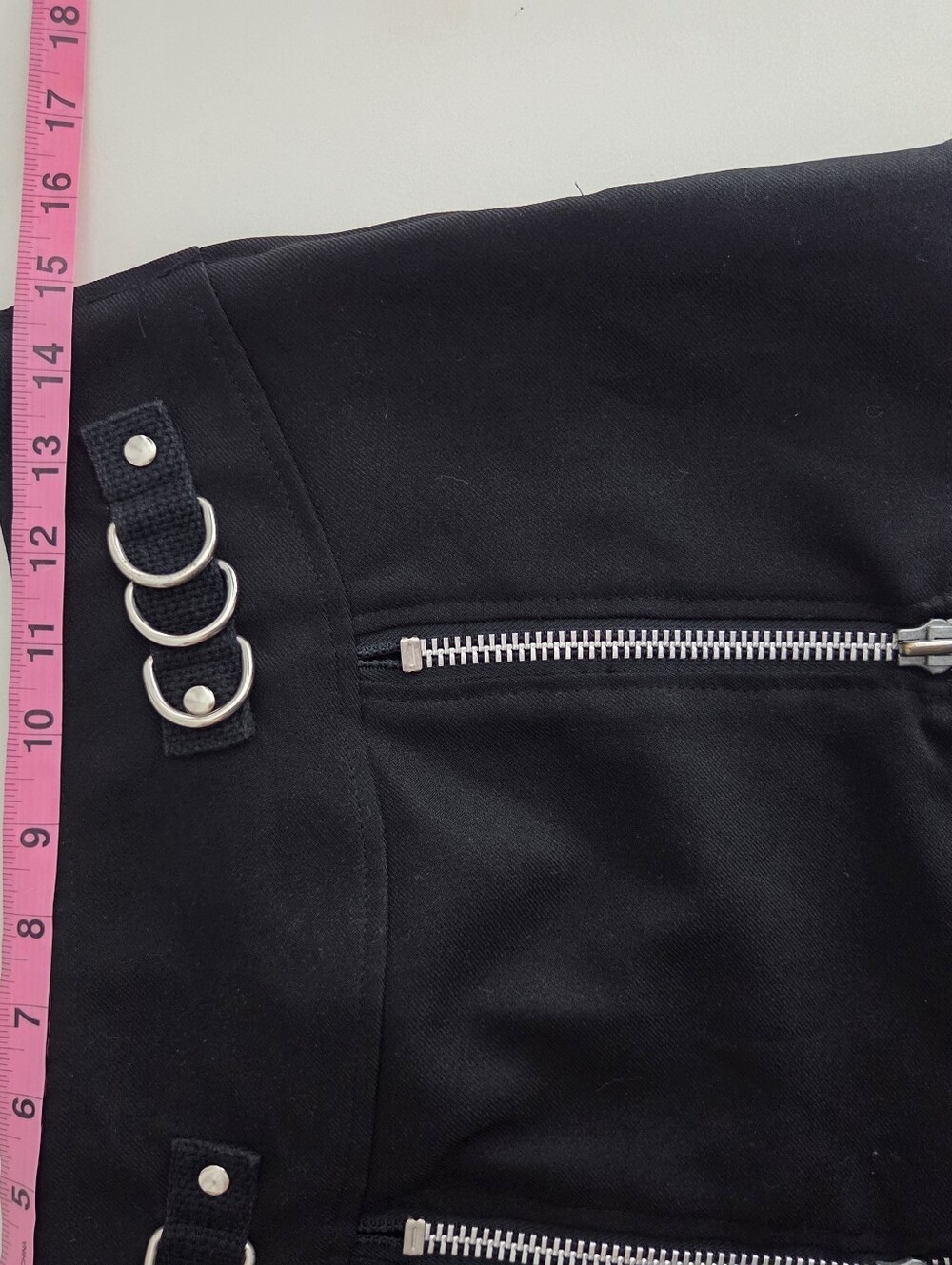 Lip Service Vintage 90s Y2K Goth Zipper O RIng Low Rise Micro Mini Skirt - Picture 7 of 8